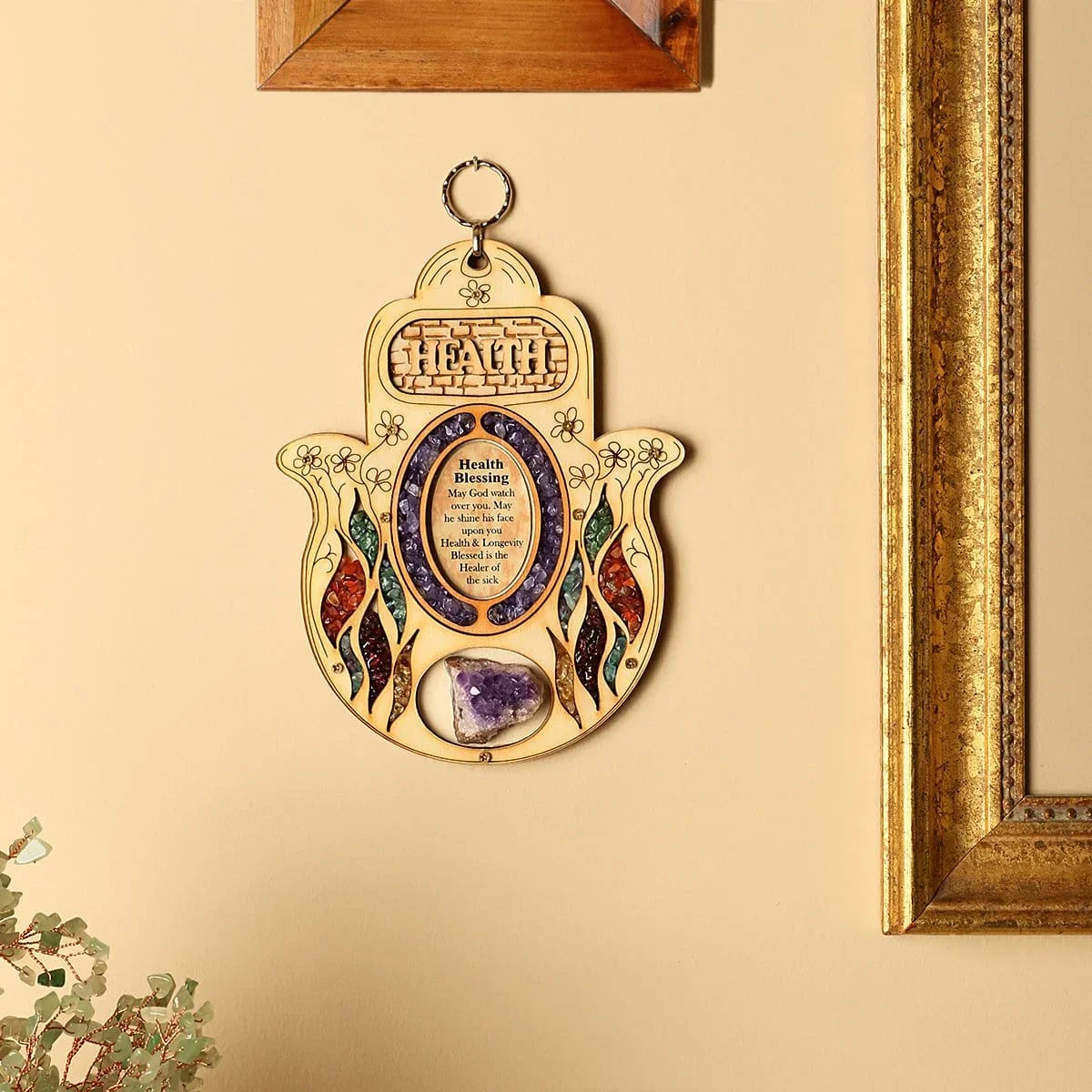 Karma and Luck  Wall Blessing  -  Soothing Repair Amethyst Stone Wall Blessing