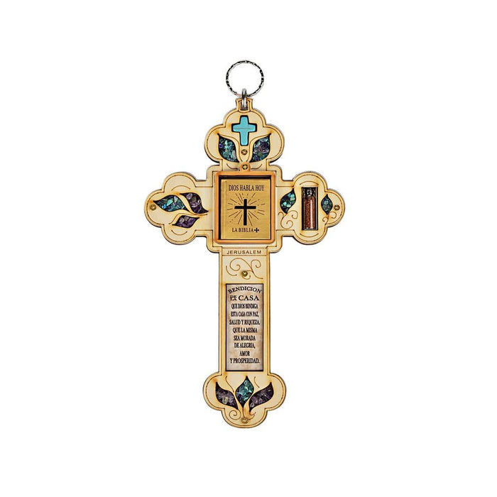 Karma and Luck  Wall Blessing  -  Holy Oasis - Mini Bible Spanish Cross Wall Blessing