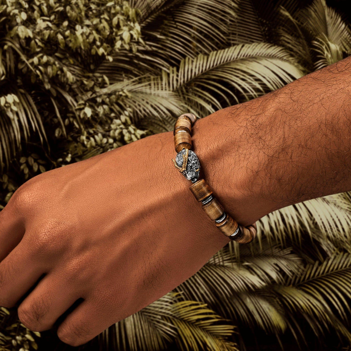 Karma and Luck  Bracelets - Mens  -  Immense Power - Agarwood Dragon Charm Bracelet