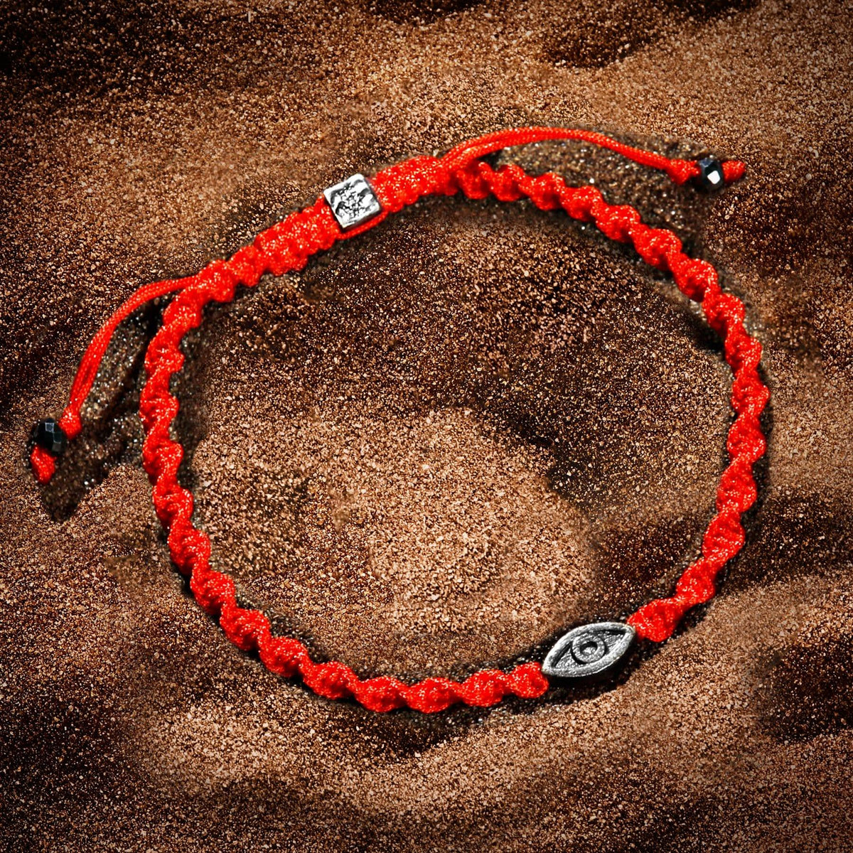 Karma and Luck  Bracelet  -  Ancient Protection - Silver Red String Evil Eye Charm Bracelet
