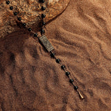 Balance & Faith - Onyx Rosary Necklace