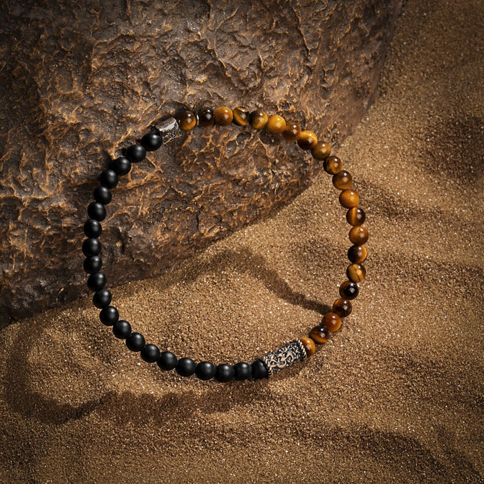 Karma and Luck  Bracelet  -  Inner Balance - Tiger's Eye Matte Onyx Bracelet