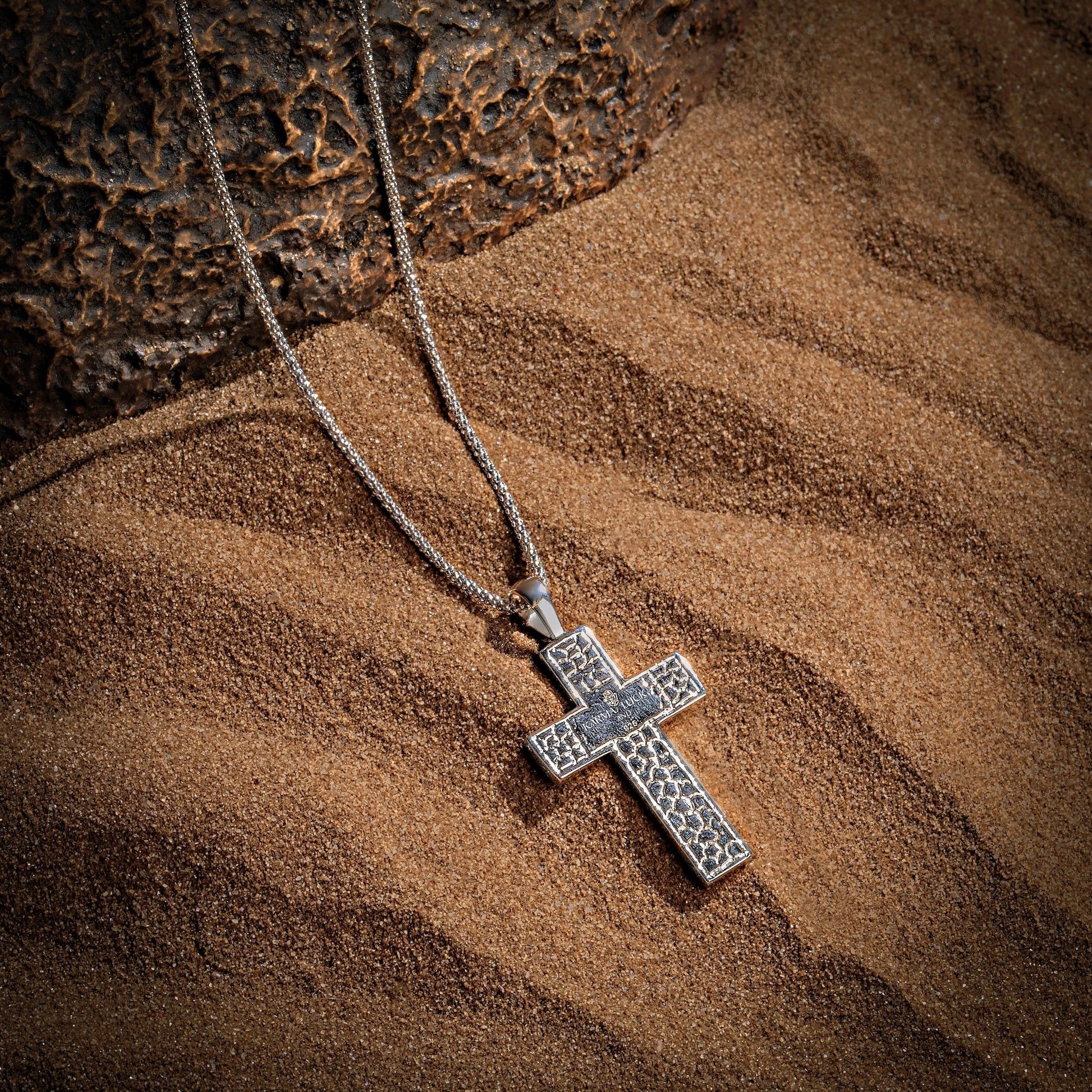 Karma and Luck  Necklace  -  Leap of Faith - Silver Cross Necklace