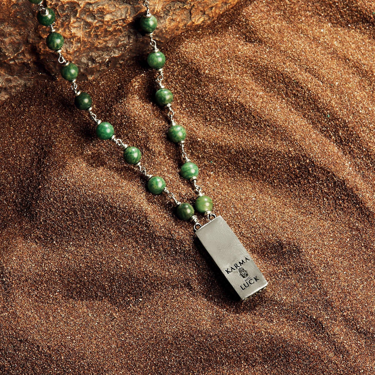 Karma and Luck  Necklace  -  Mystical Power - Jade Stone Dragon Charm Necklace