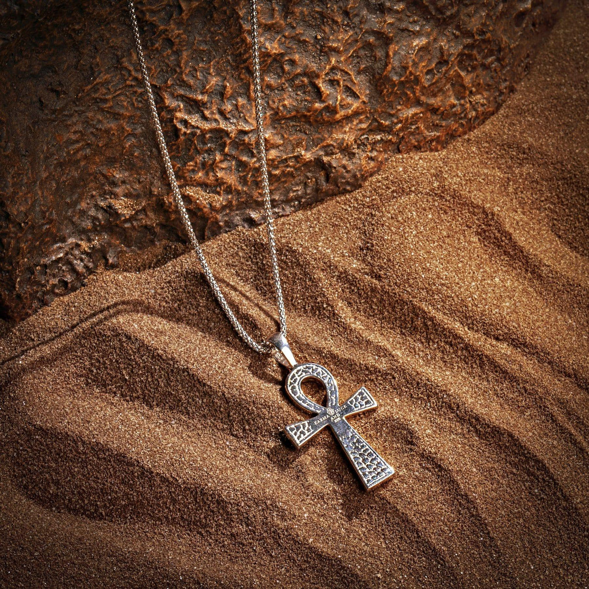 Karma and Luck  Necklace  -  Spiritual Life - Tiger's Eye Onyx Ankh Necklace