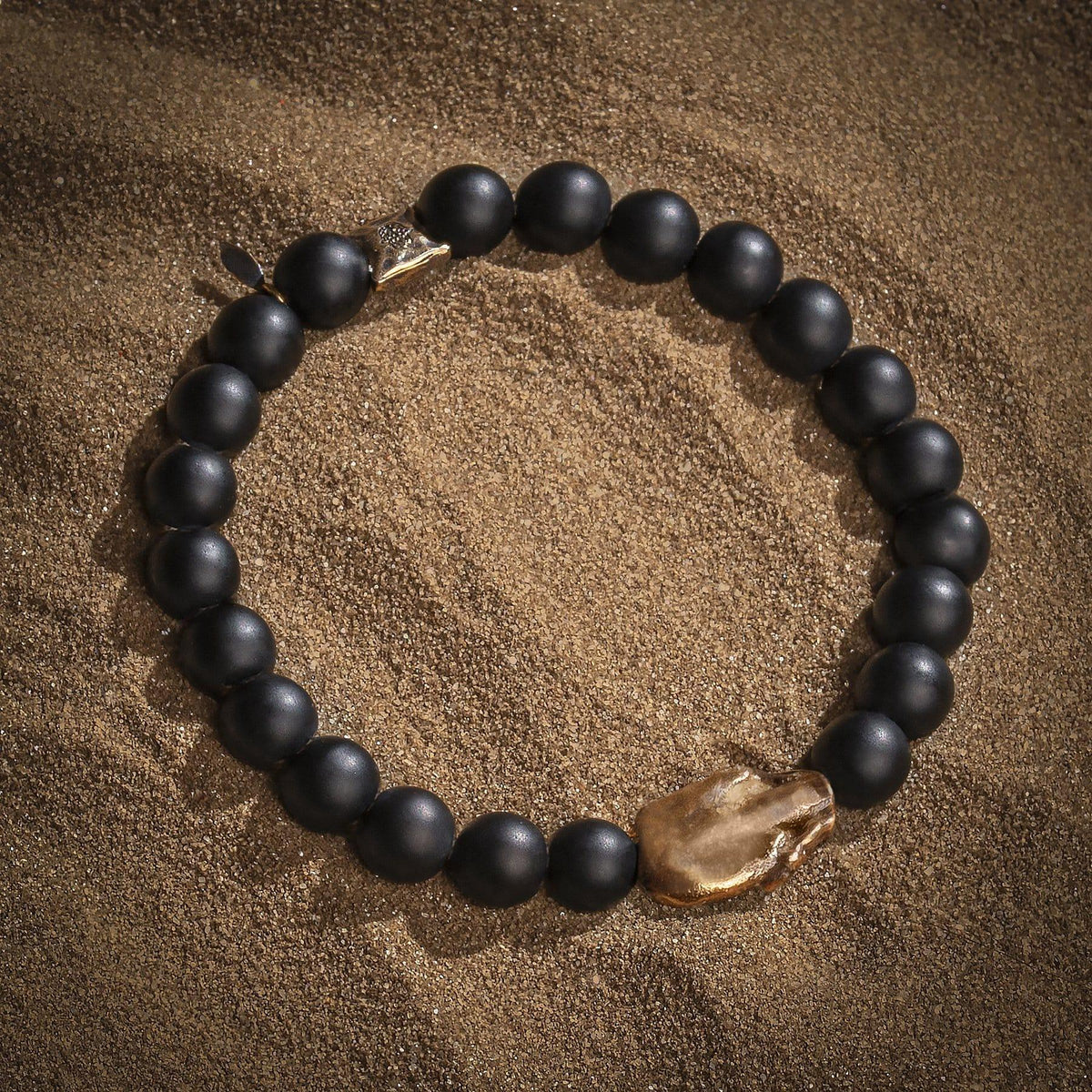 Karma and Luck  Bracelet  -  Celebrate Life - Matte Onyx Skull Charm Bracelet