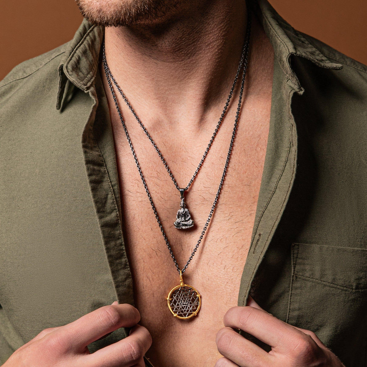 Karma and Luck  Necklace  -  Enlightened Being- Silver Thai Buddha Pendant Necklace