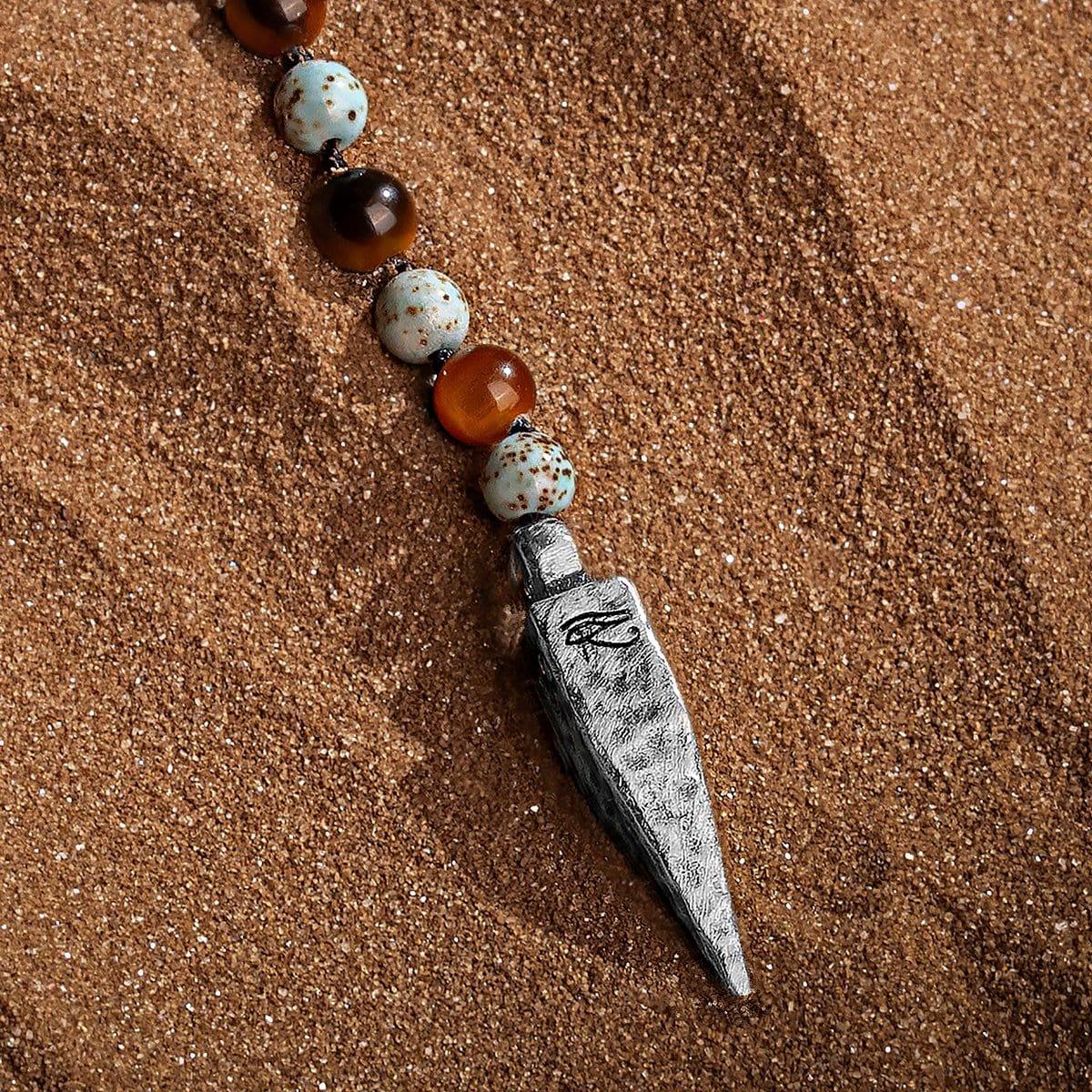 Karma and Luck  Necklace  -  Sublime Tranquility - 4 Symbol Tiger's Eye Turquoise Necklace