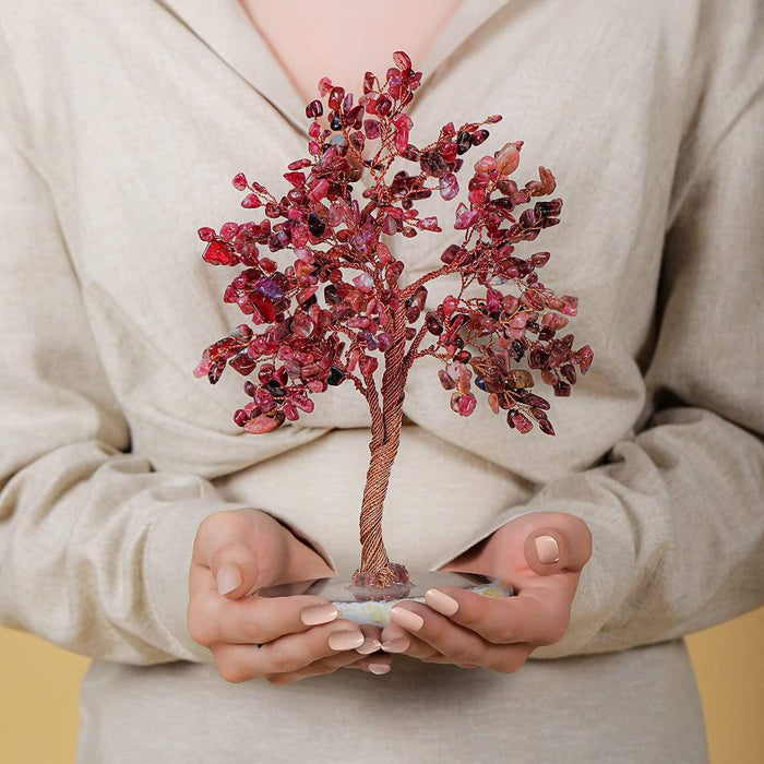 Karma and Luck  Tree of life  -  Lavish Blessings Red Tourmaline Feng Shui Tree