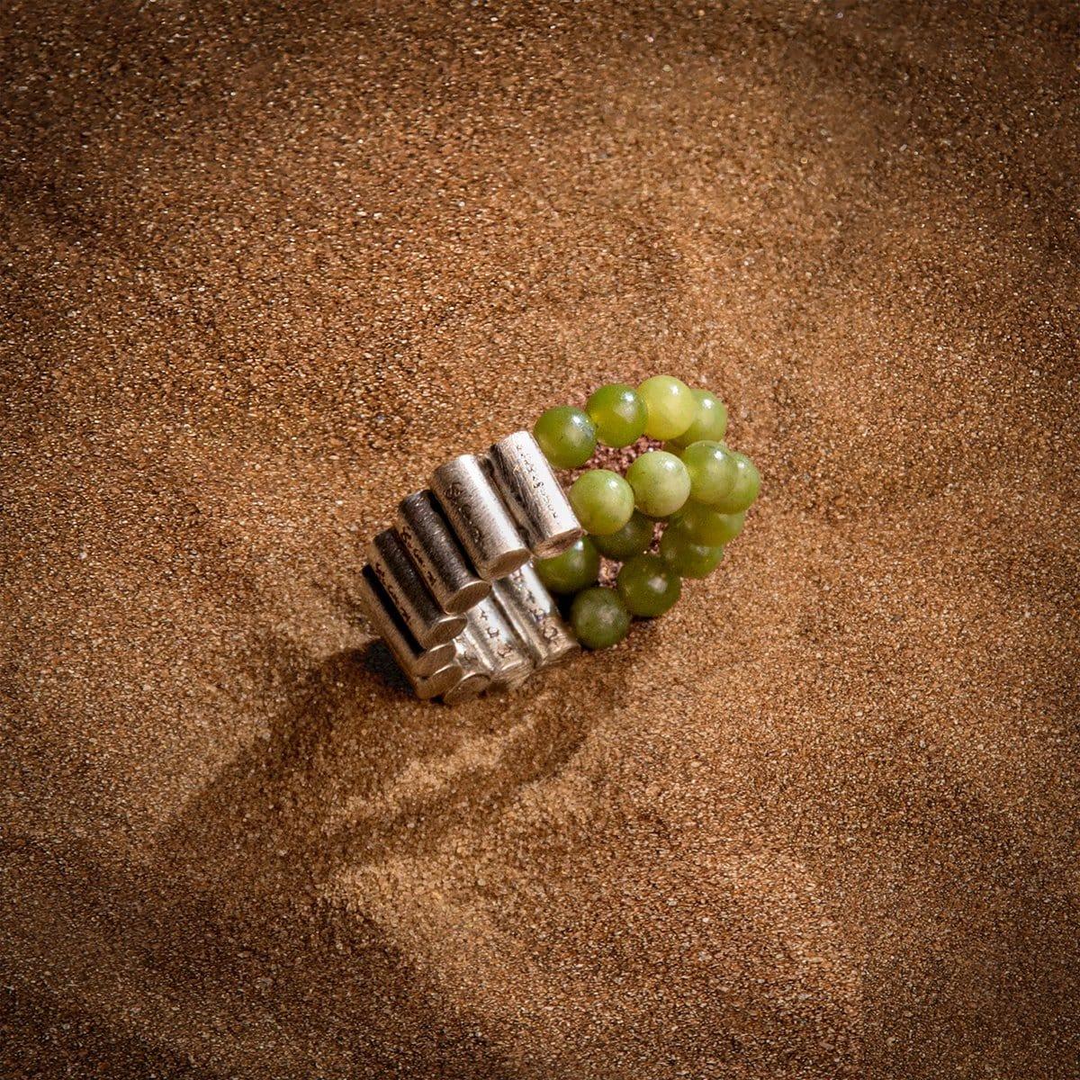 Karma and Luck  Men Ring  -  Harmonious Unity - Jade Mantra Ring