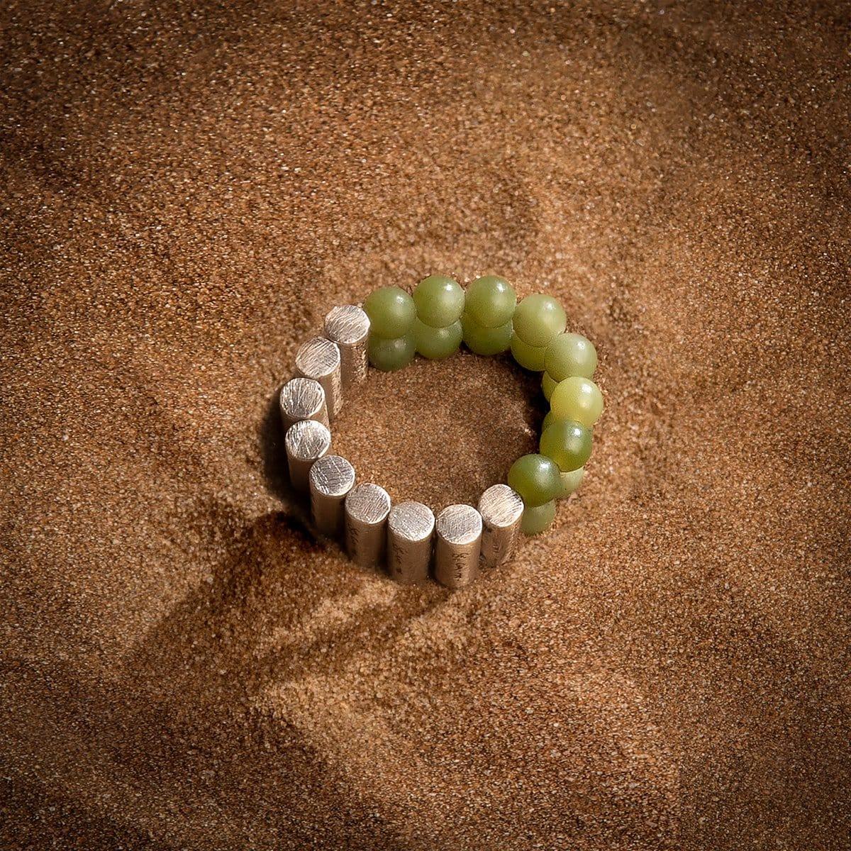 Karma and Luck  Men Ring  -  Harmonious Unity - Jade Mantra Ring