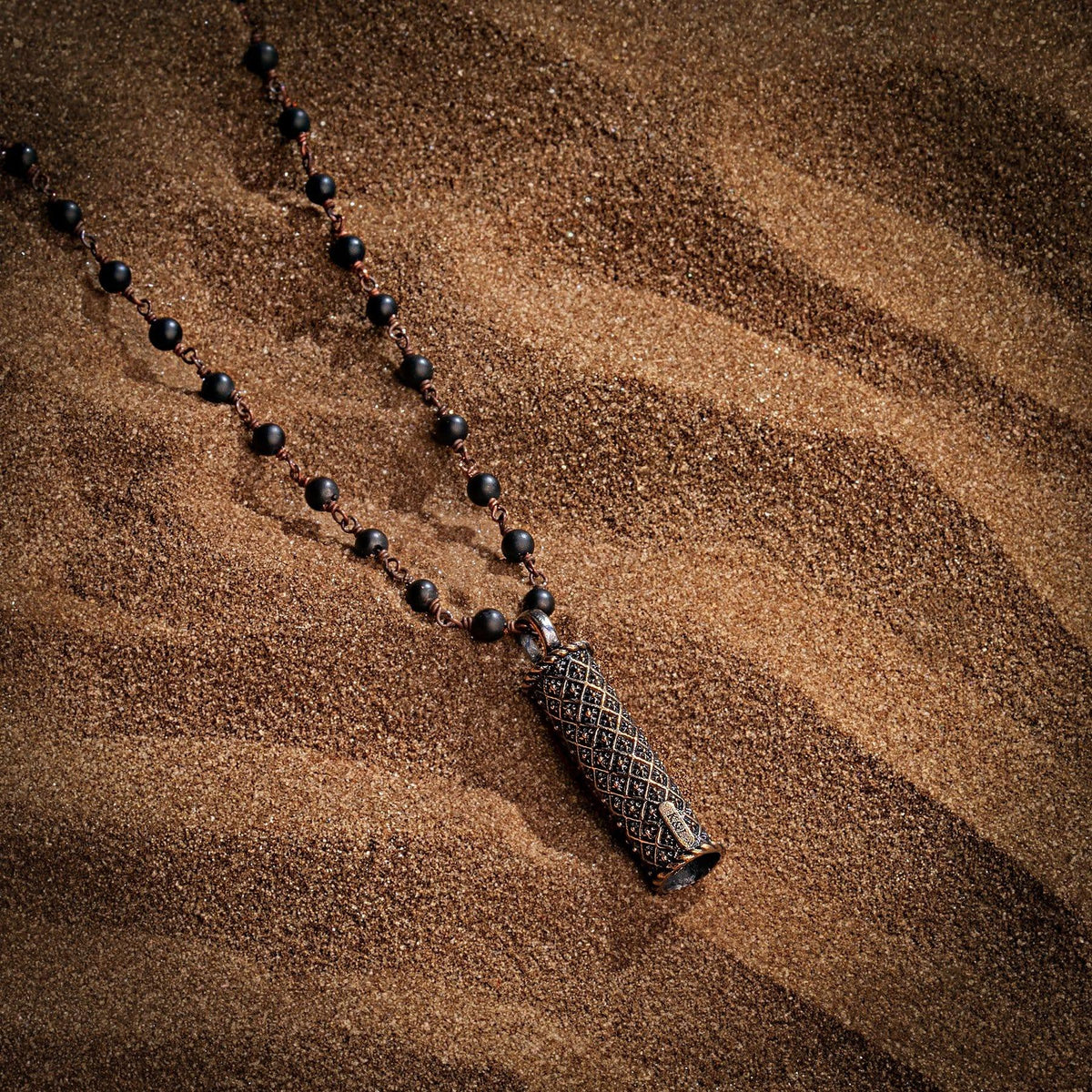 Karma and Luck  Necklace  -  Brilliant Spirit - Matte Onyx Triple Protection Necklace