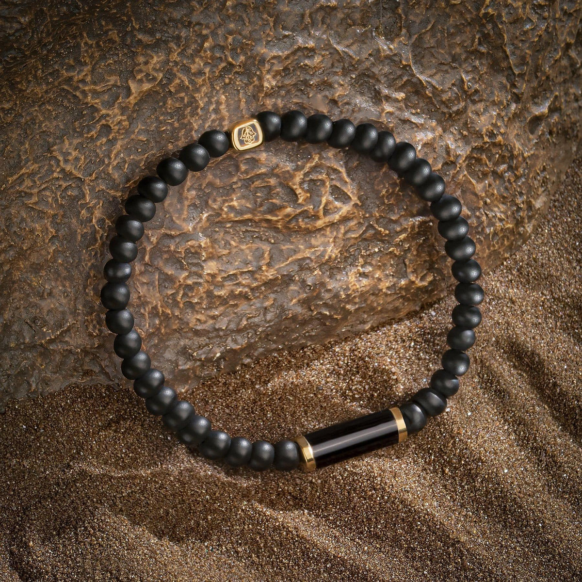 Karma and Luck  Bracelet  -  Prosperous Journey - Matte Onyx Evil Eye Charm Bracelet