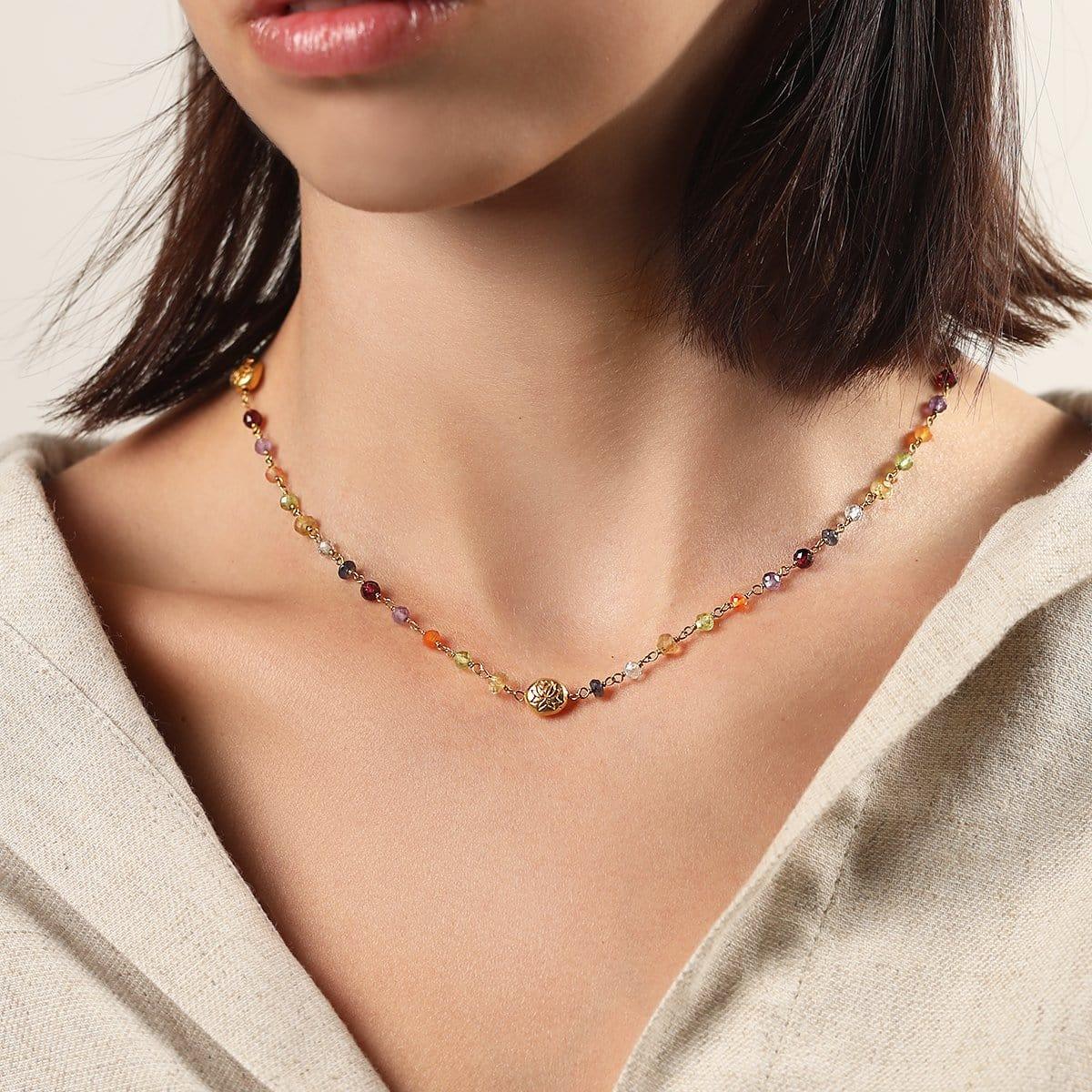 Karma and Luck  Bracelet  -  Budding Life - Lotus Multi Stone Chakra Wrap