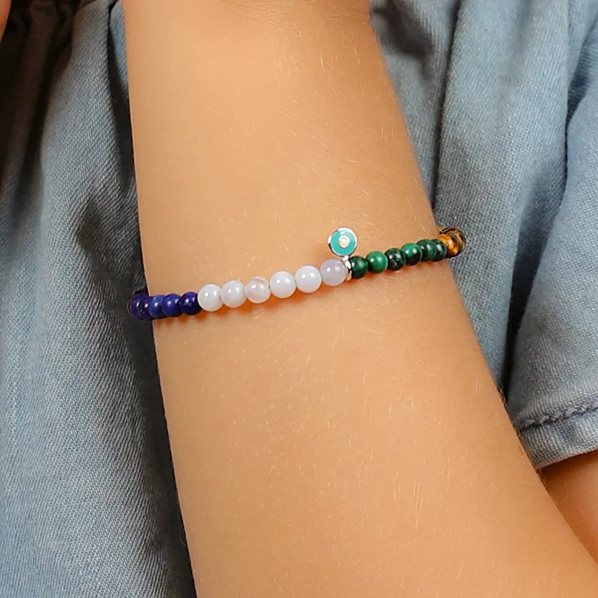 Karma and Luck  Kids  -  Cheerful Protection - Multi Stone Evil Eye Kids Bracelet