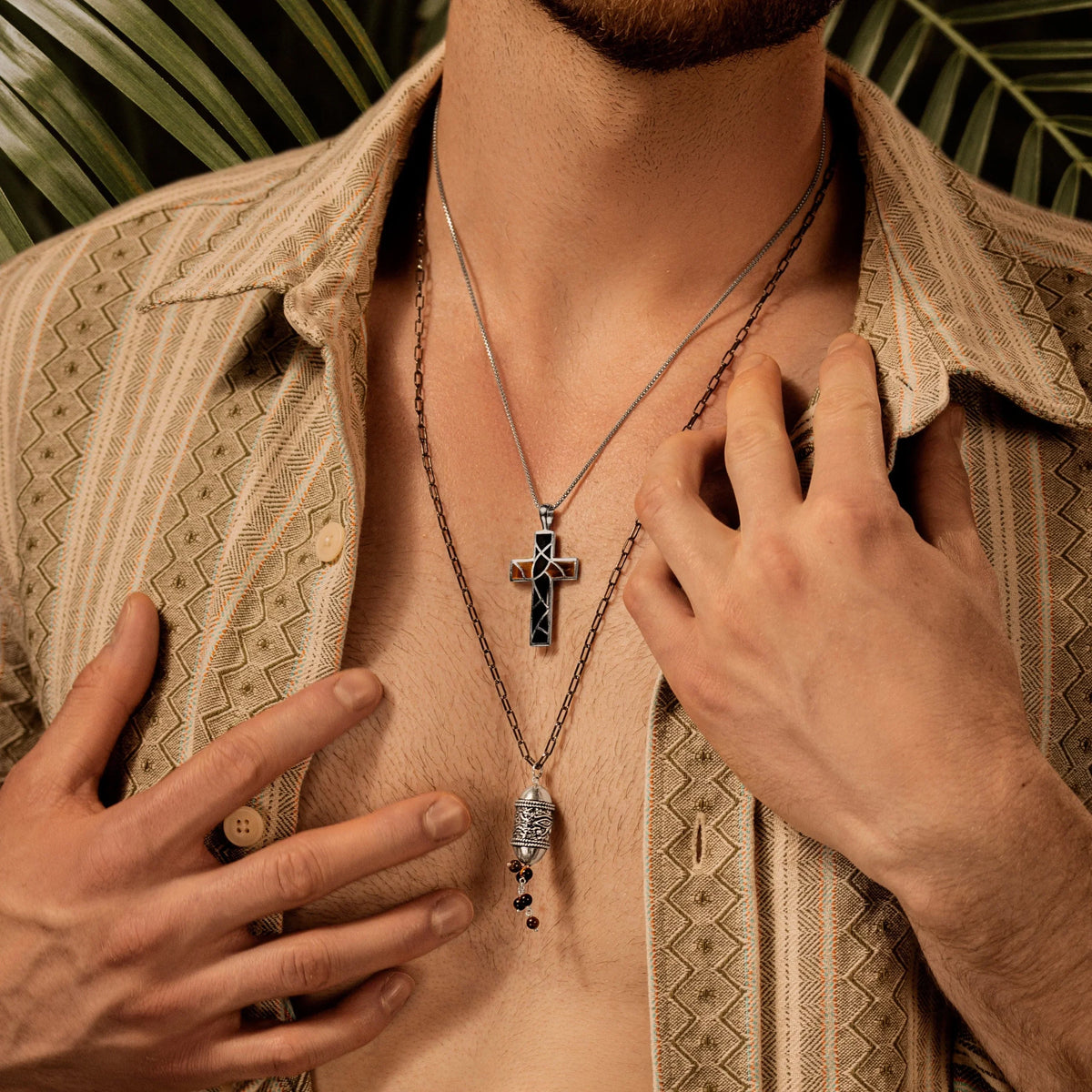 Karma and Luck  Necklaces - Mens  -  Leap of Faith - Silver Cross Necklace