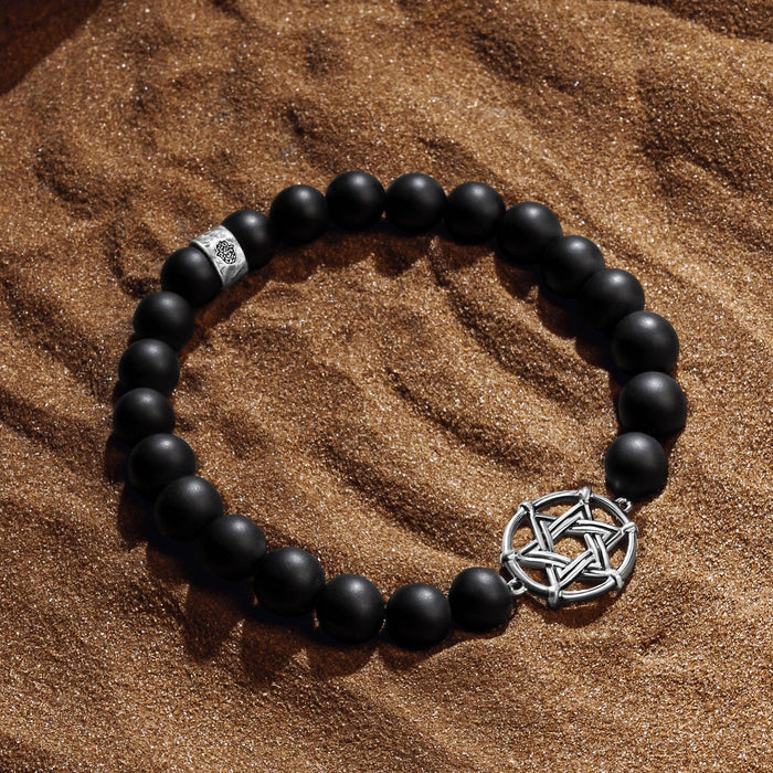Nurturing Connections - Matte Onyx Star of David Bracelet