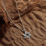 Peaceful Guidance - Silver Star of David Pendant Necklace