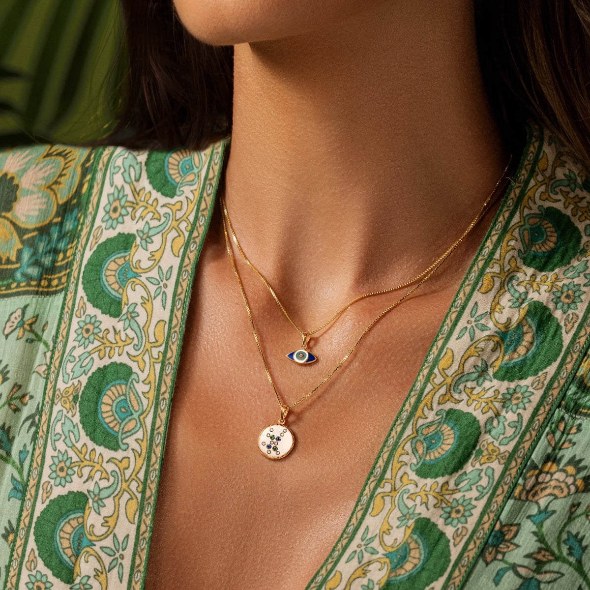 Karma and Luck  Necklaces - Womens  -  Radiant Happiness Evil Eye Pendant Necklace
