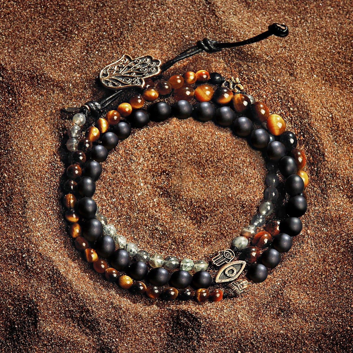 Karma and Luck  Bracelet  -  Prosperity Stone Wrap Labradorite Bracelet