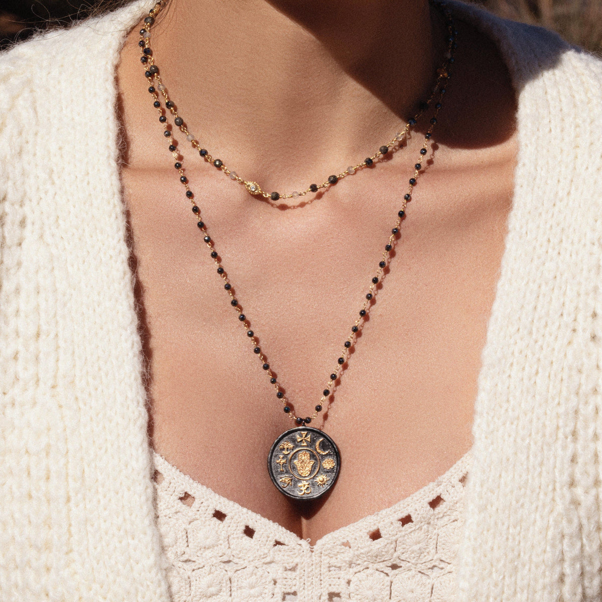 Karma and Luck  Bracelet  -  Energetic Spirit - Hematite Pyrite Labradorite Triple Protection Wrap