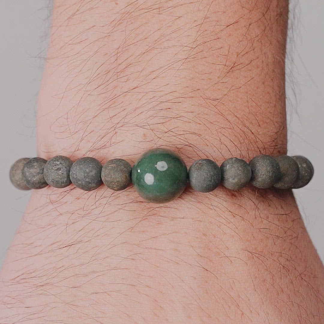 jade healing properties - Energizing Pyrite Jade Macrame Bracelet - Karma and Luck | Buy Online
