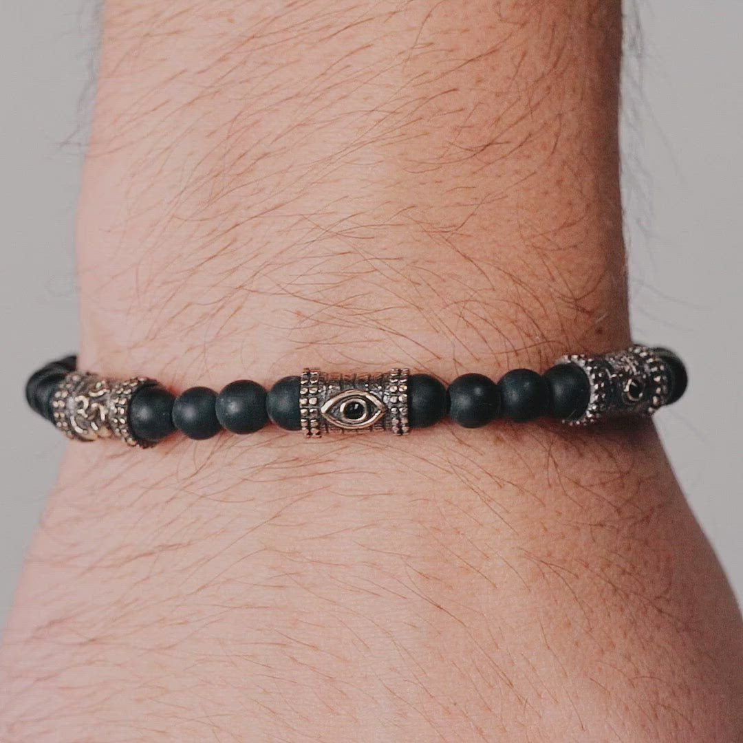 Triple Protection Matte Onyx Bracelet - Highest Frequency - karma and luck - buy now 