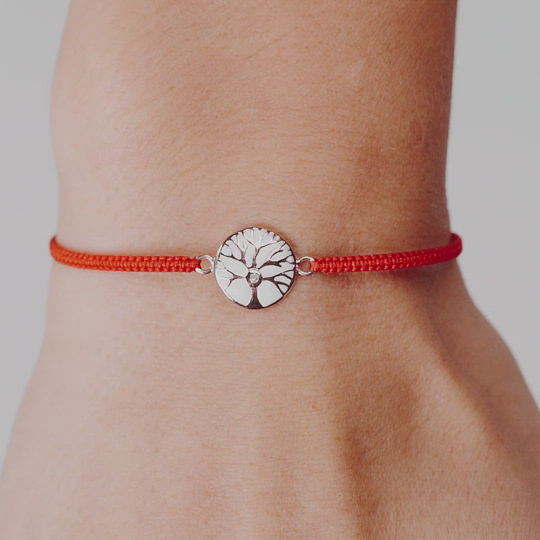 Diamond Chip - Karma and Luck - Branching Destiny Red String Diamond Chip Bracelet  | Buy Online