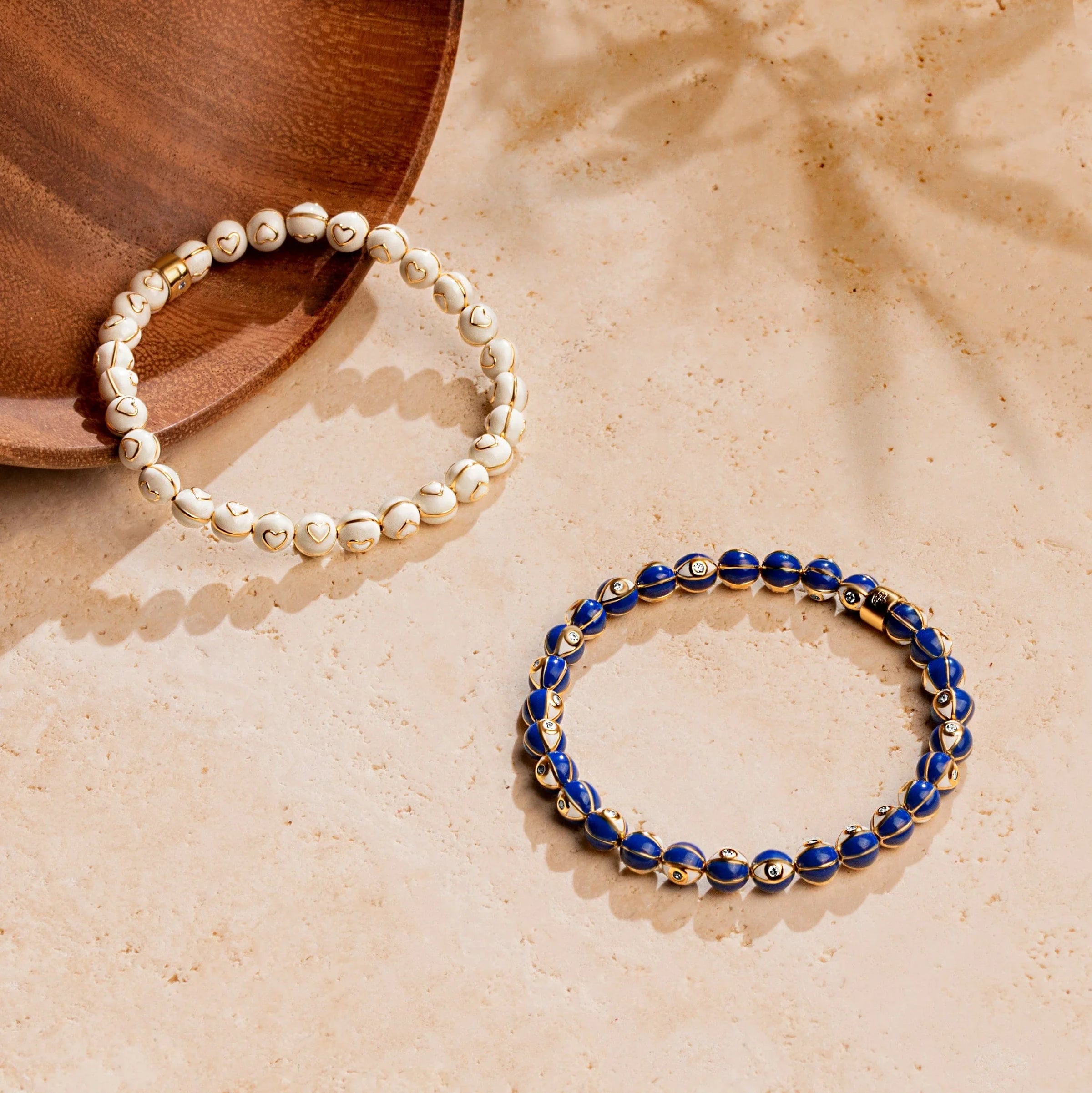 Karma and Luck  Bracelets - Womens  -  Heavenly Spirit - Navy Enamel Evil Eye Charm Bracelet