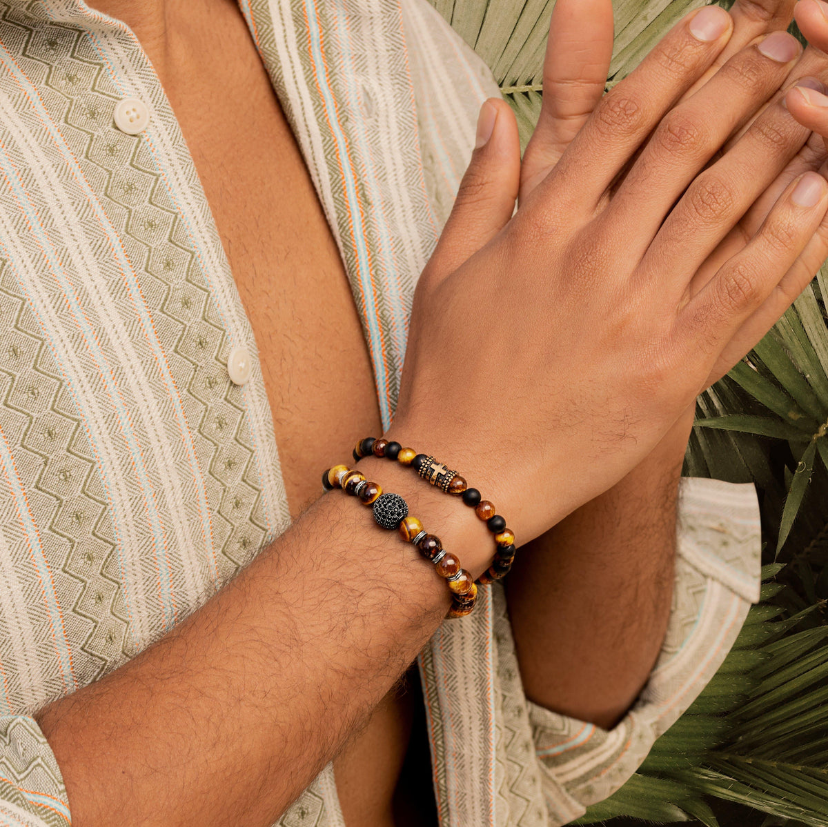 Karma and Luck  Bracelets - Mens  -  Courageous Soul - Tiger's Eye Bracelet