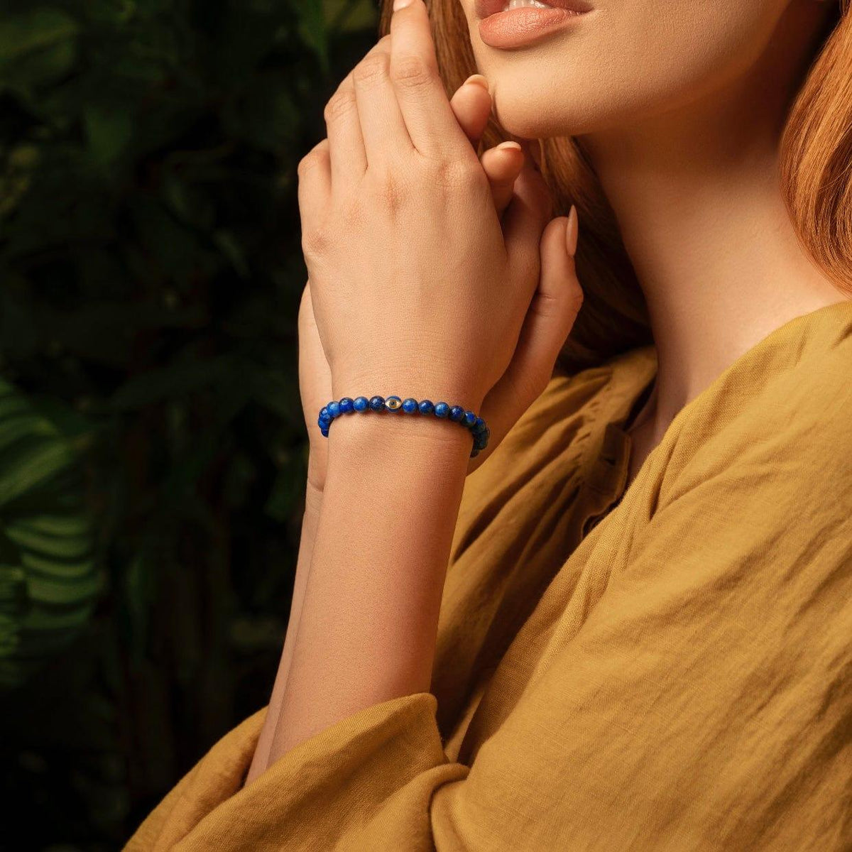 Karma and Luck  Bracelets - Womens  -  Wise and Intuitive - Lapis Enamel Evil Eye Birthstone Bracelet