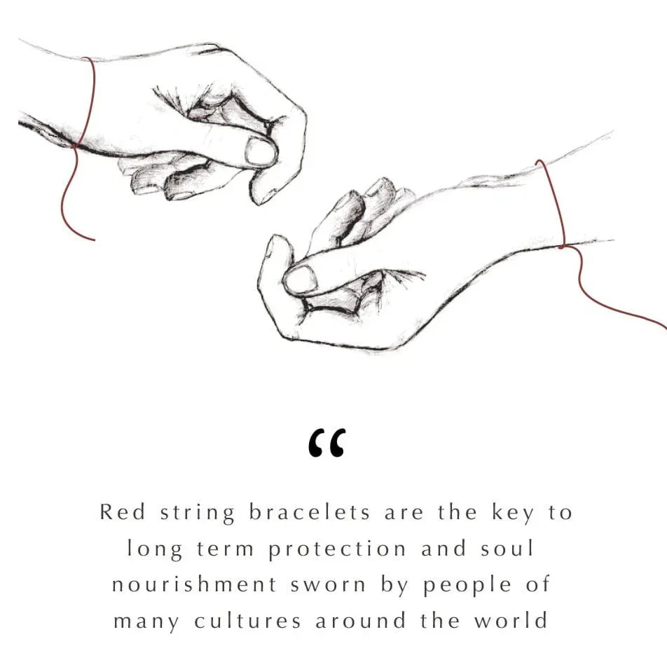 Karma and Luck  Bracelet  -  Protected by Love - Red String Heart Charm Bracelet