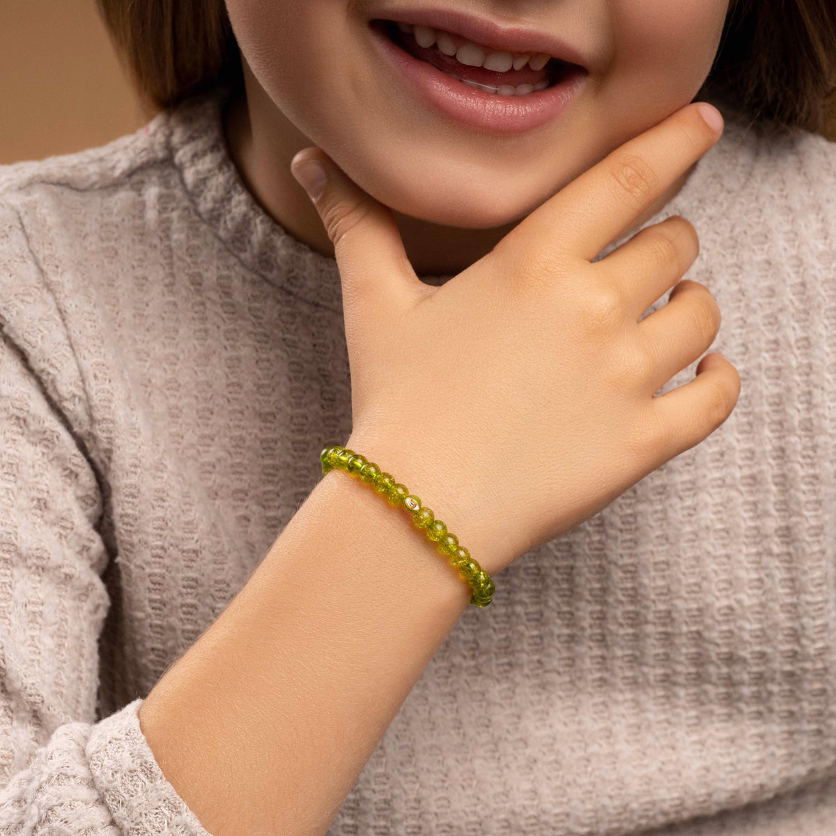 Cheerful Prosperity - Peridot Evil Eye Bracelet