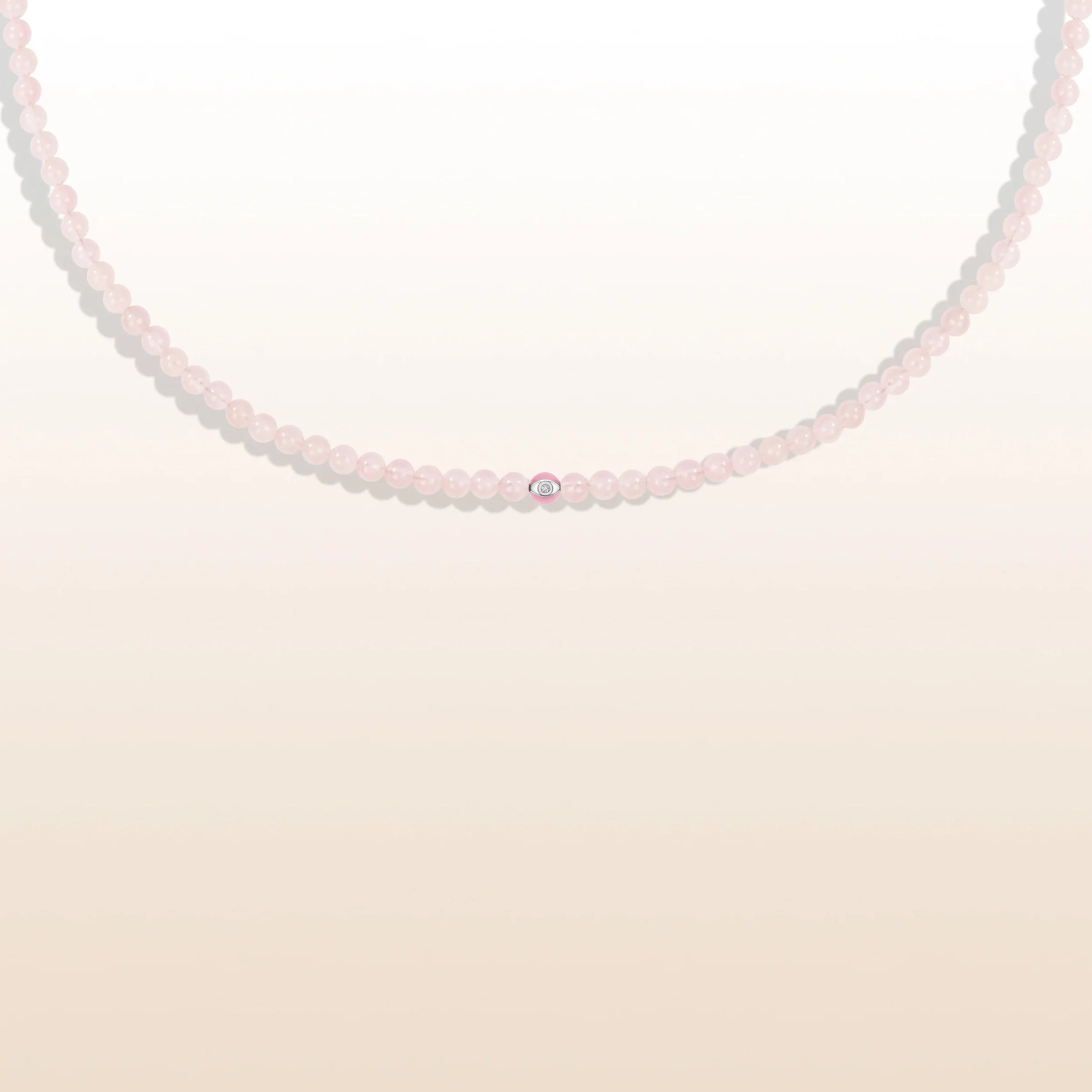 Unconditional Love - Rose Quartz Evil Eye Necklace