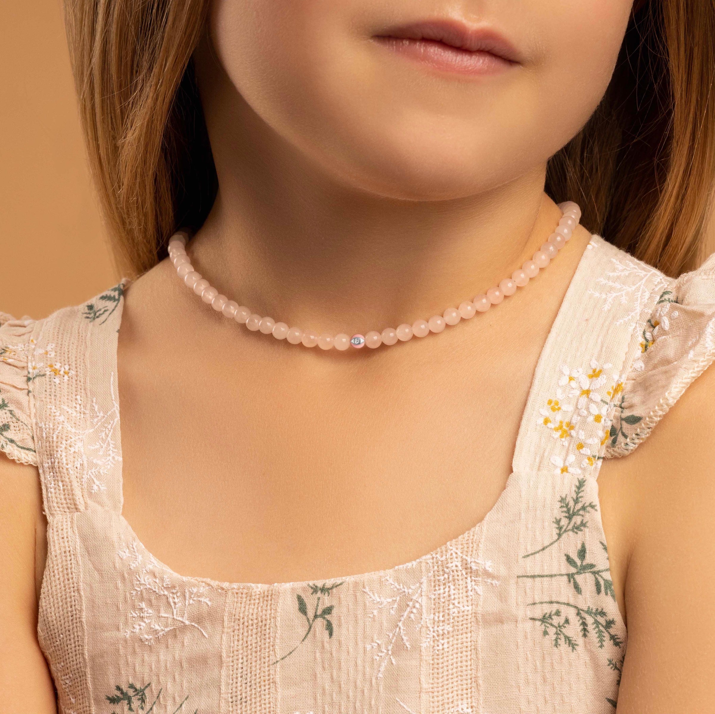 Unconditional Love - Rose Quartz Evil Eye Necklace