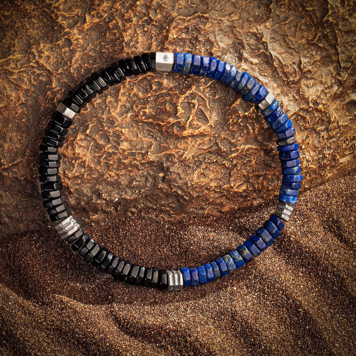 Karma and Luck  Bracelets - Mens  -  Serene Spirit - Black Onyx Lapis Bracelet