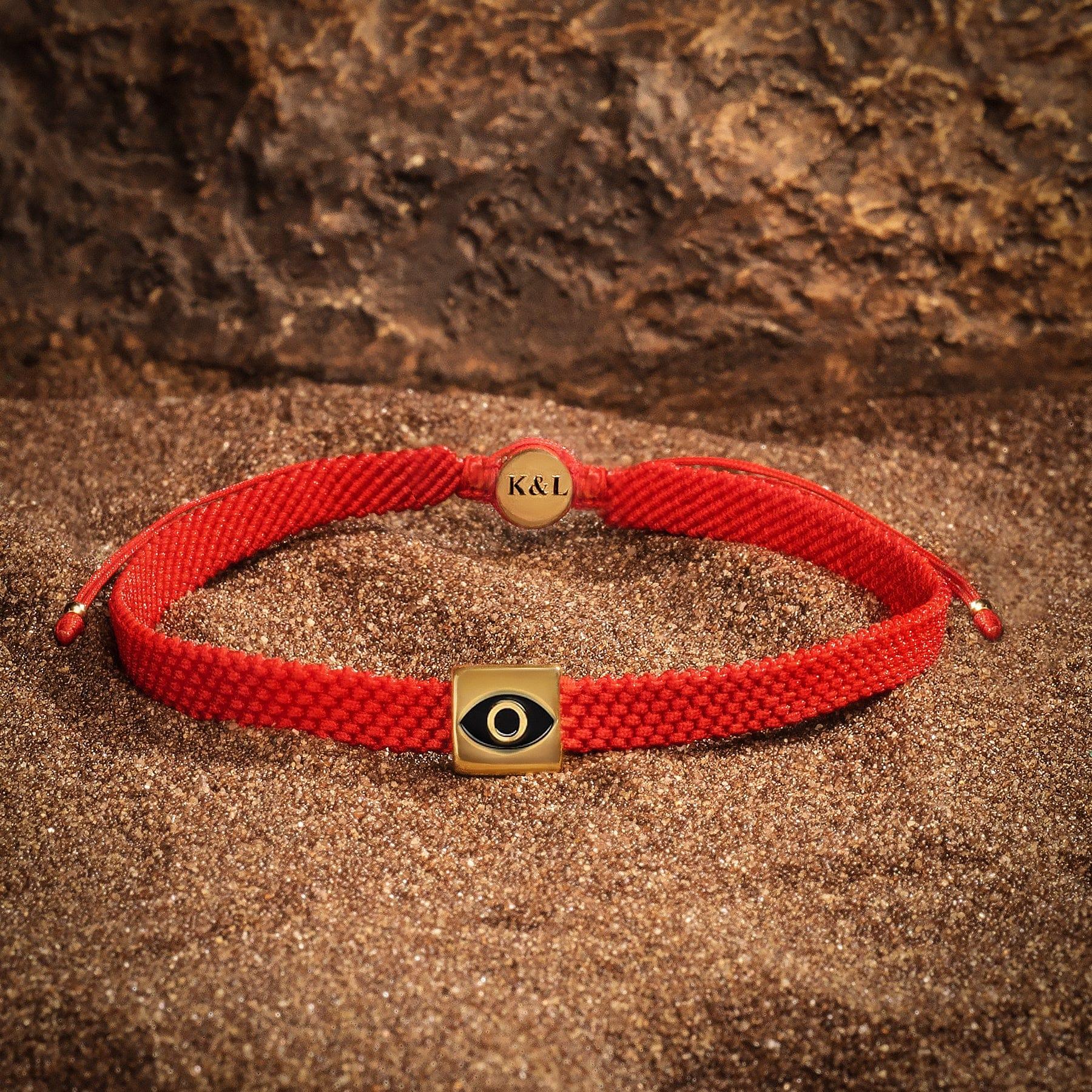Karma and Luck  Bracelets - Red Mens  -  Optimistic Belief - Red String Evil Eye Charm Bracelet
