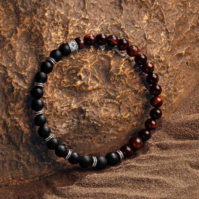Spiritual Vitality - Onyx & Red Tiger's Eye Bracelet