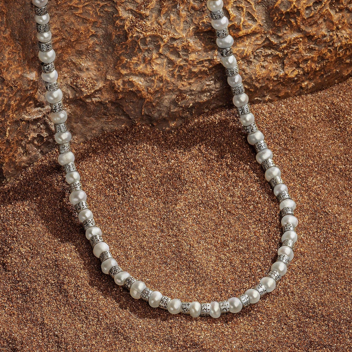 Karma and Luck  Necklaces - Mens  -  Love is Power - Pearl Mantra Necklace