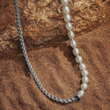 Endless Wisdom - White Pearl Mantra Necklace