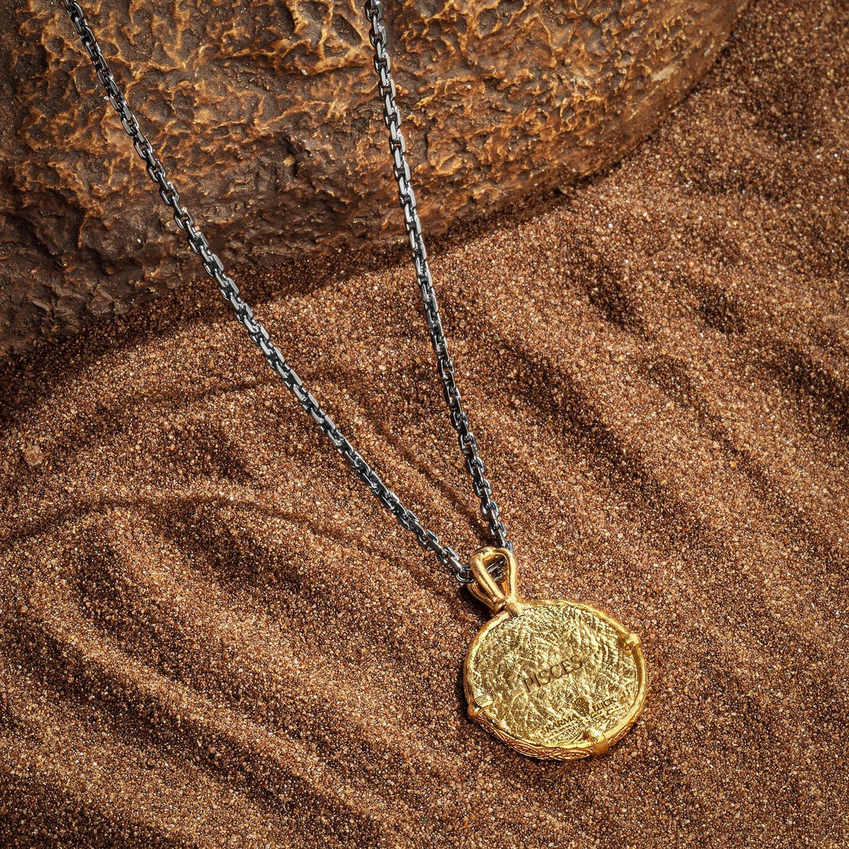 Karma and Luck  Necklaces - Mens  -  Spiritual Creativity - Pisces Zodiac Onyx Necklace