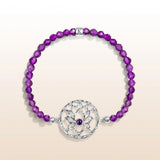 Tranquil Space - Amethyst Lotus Charm Bracelet