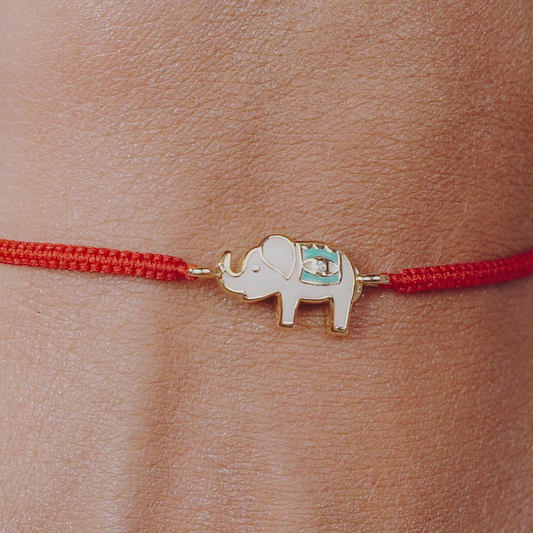 Elephant Charm Bracelet red string necklace - karma and luck - Spiritual Strength - Red String 