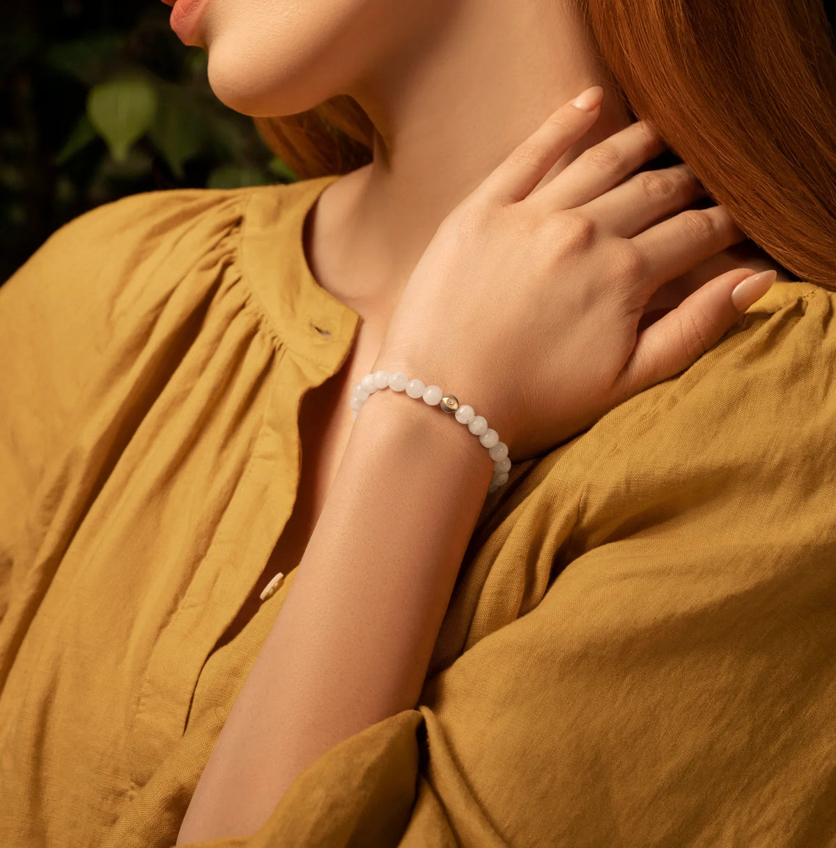 Renewed Inspiration Moonstone June Birthstone Evil Eye Bracelet