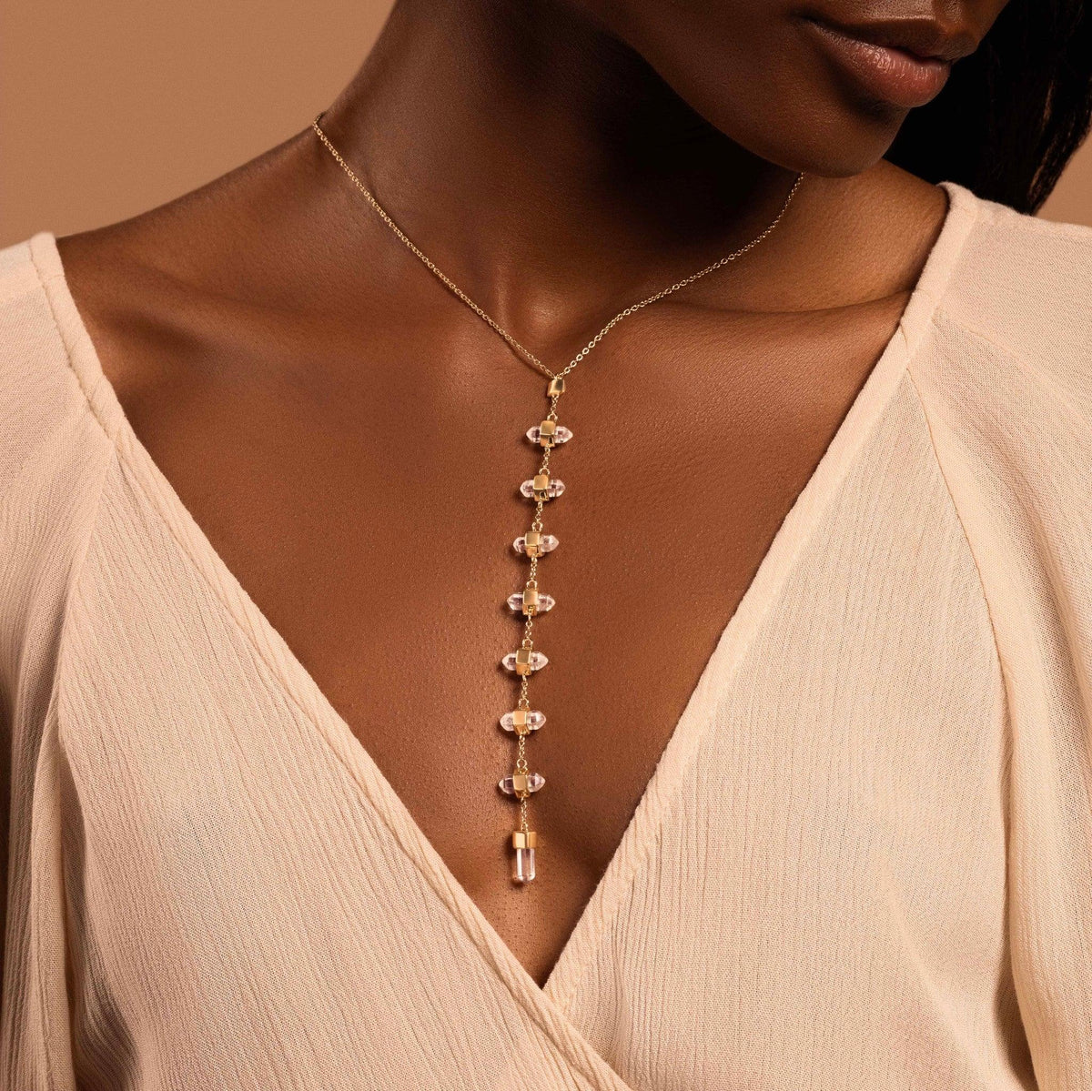 Magnified Vibrations Clear Quartz Necklace