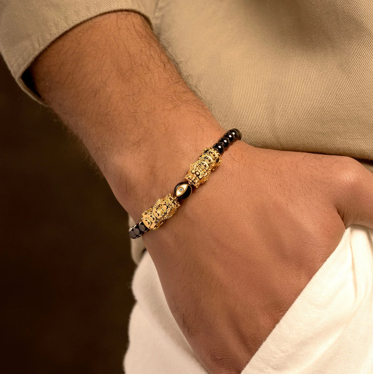 Courageous Ornament Double Dragon Bracelet