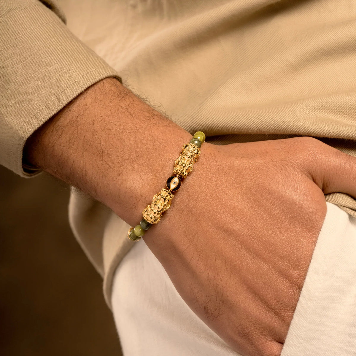 Established Resilience Double Dragon Jade Bracelet