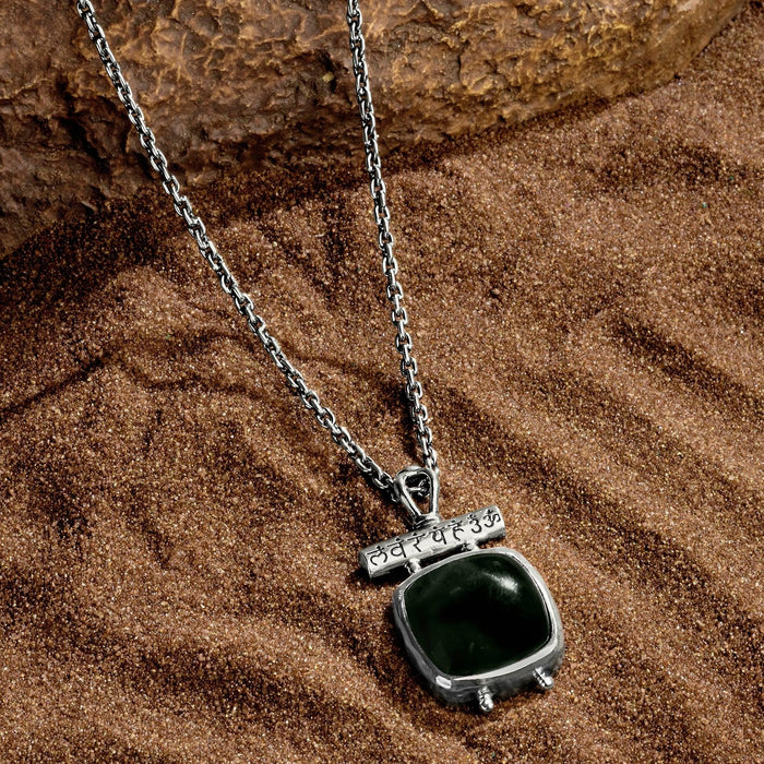 Divine Abundance - Jade Mantra Pendant Necklace