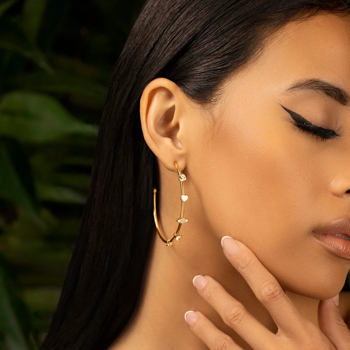 Feminine Spirituality - Multi Symbol Hoop Earrings