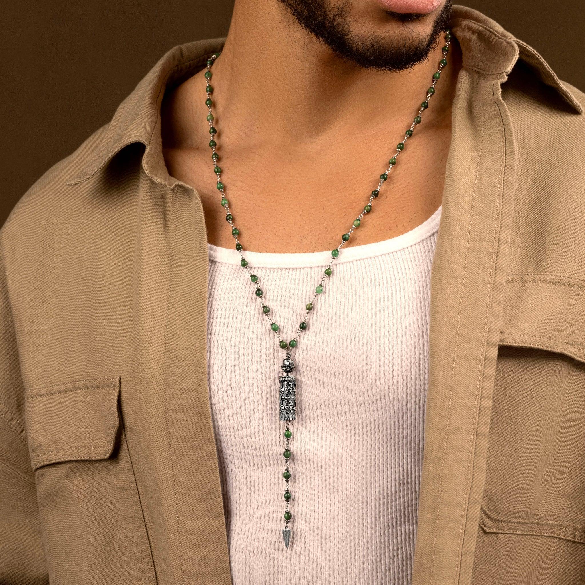 Fresh Start - Lotus Mantra Jade Pendant Necklace
